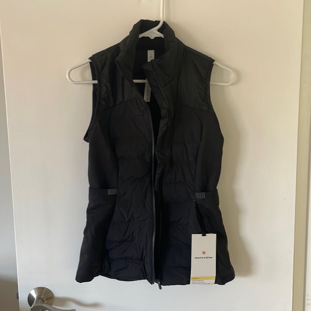 Lululemon “down for it all vest”, black, size 4